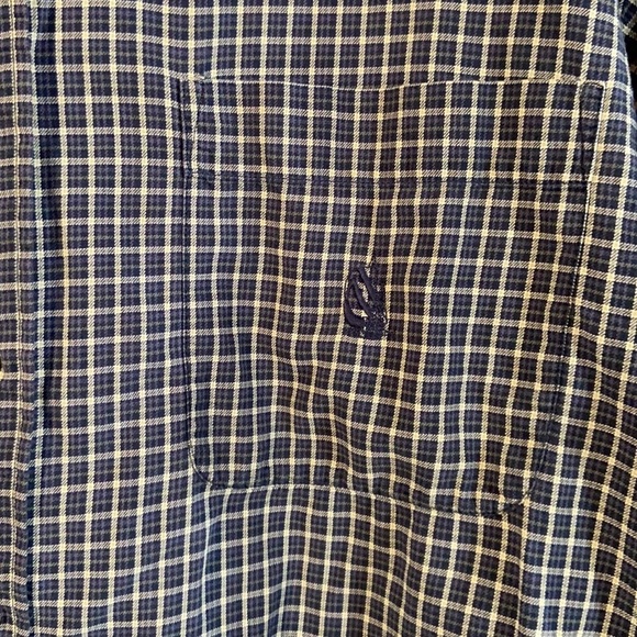 Nautica Button Down Shirt Mens XLS Classic Plaid Long Sleeve Pocket Sail Logo - Picture 2 of 4